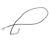 Mild Waxed Cotton Jewellery Making Cords 1.5 MM 17 To 18 Inch With Alloy Silver Color Clasp